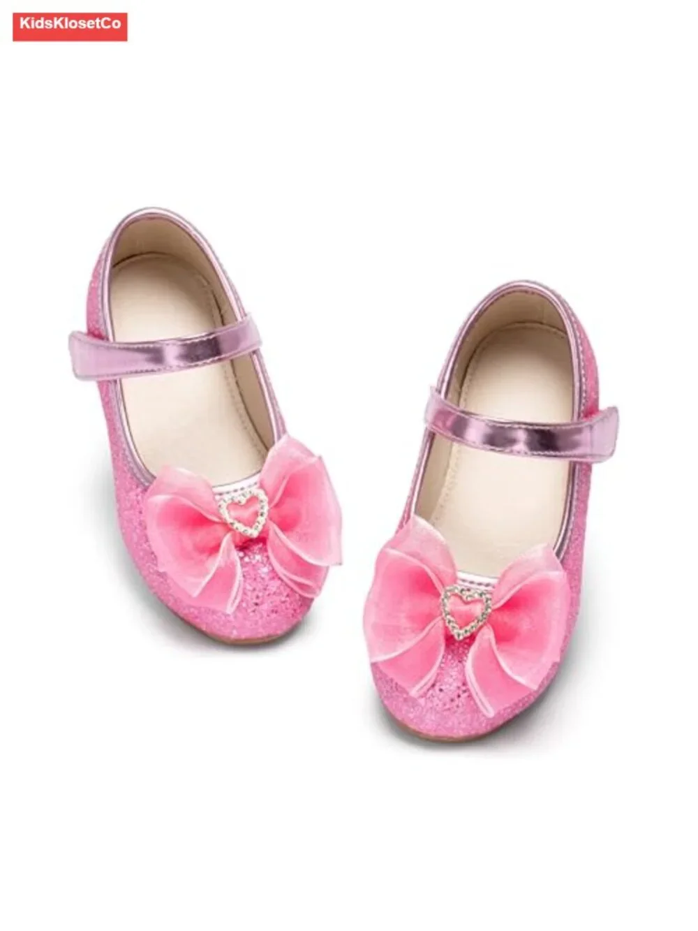 Girls Mary Jane Flats Bow Cute Princess Dress Shoes Non-Slip Soft Sole
